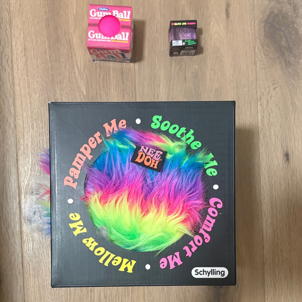 Schylling NeeDoh Rainbow Fuzzy Stress Ball Schylling ( the brand Needoh) &more